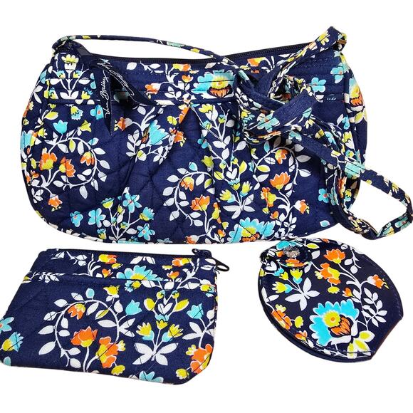 Vera Bradley Floral Chandelier Small Crossbody Top Zip With Coin Purse / Mirror - Picture 1 of 8